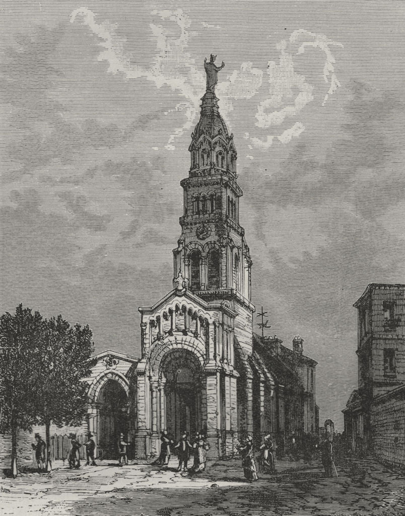 LYON. Notre Dame de Fourvieres 1882 old antique vintage print picture